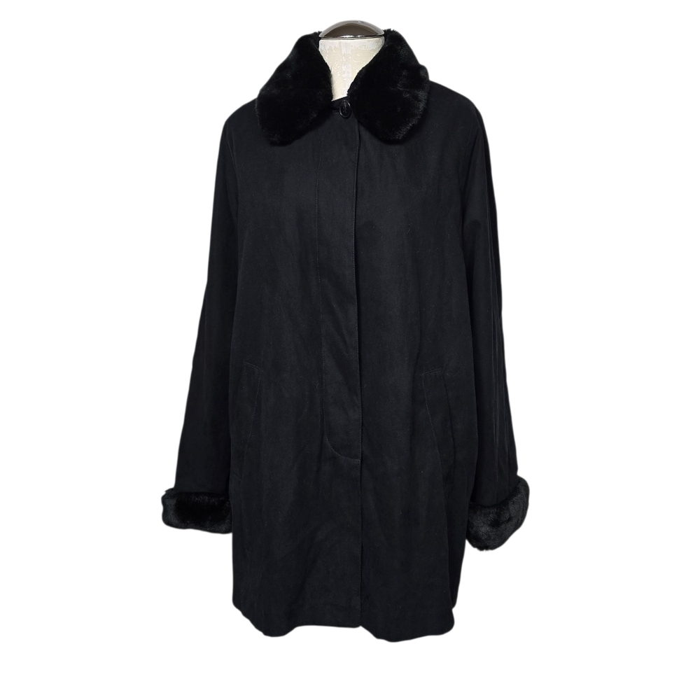 London Fog Black Removeable Lining Button Down Coat S Reg
